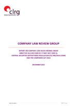 CLRG Public Company Report 21 Dec 2021