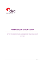 COMPANY LAW REVIEW GROUP - REPORT ON COMPANY NAMES AND REGISTERED TRADE MARK RIGHTS MAY 2024