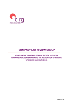 Report on the terms and scope of Section 1417 of the Companies Act 2014 pertaining to the recognition of winding up orders made in the U.K.